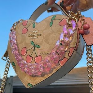 Custom Bag Strap Novelty Strap Y2K Pink Iridescent AB Glitter Resin Chain Hearts